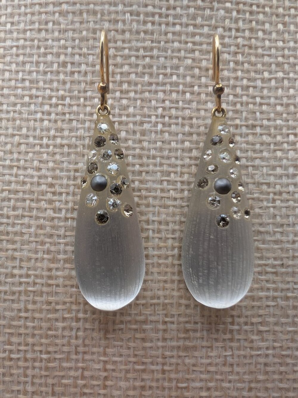 Alexis Bittar Lucite and Crystal Raindrop Earrings